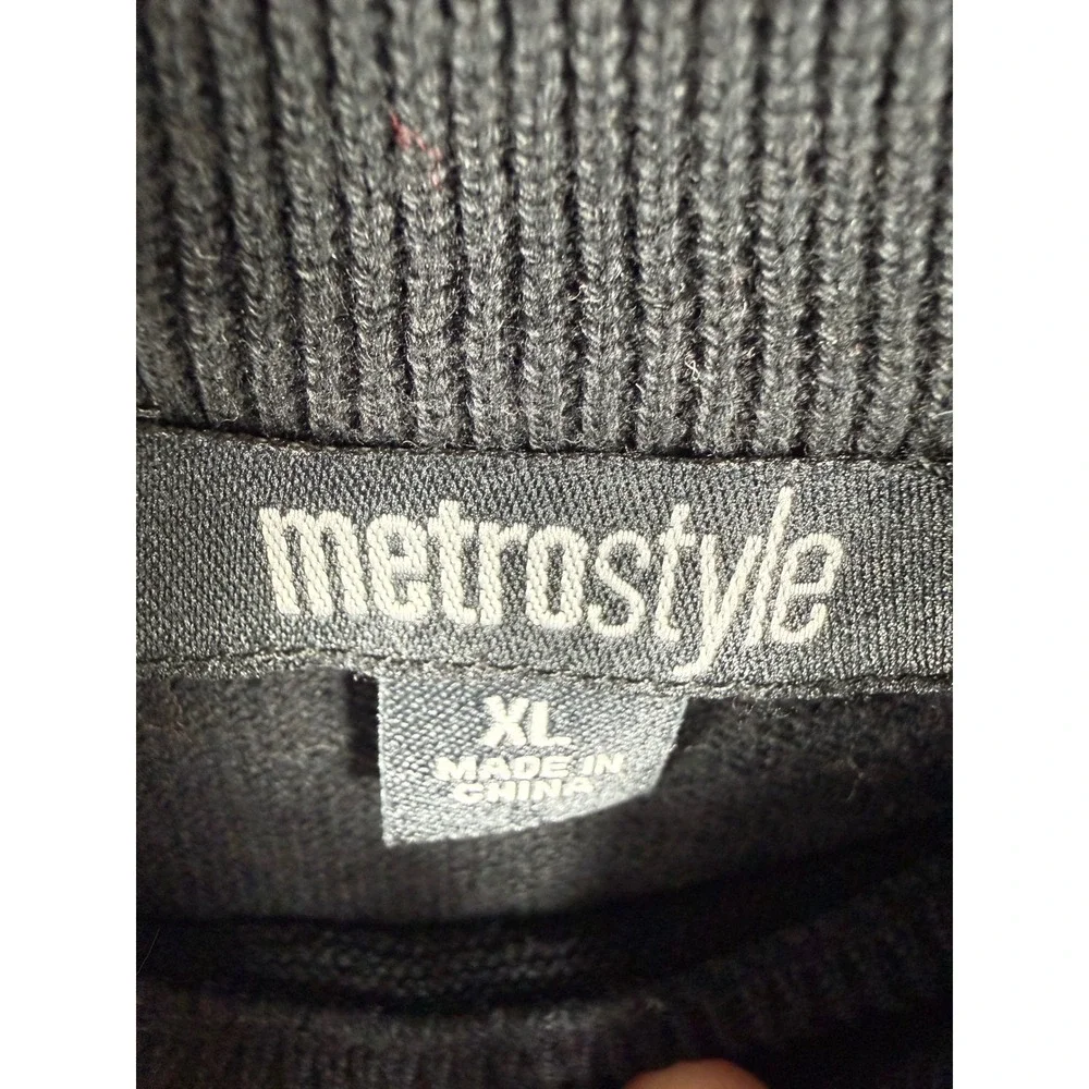 Metrostyle Womens Black Mock Neck Sleeveless‎ Cotton Knit Shell Top XL 03-3251-0